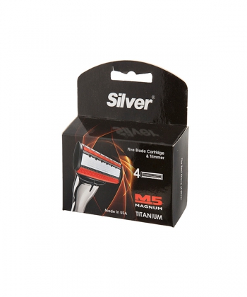 تیغ یدک سیلور Silver مدل 5 لبه Magnum مگنوم بسته 4 عددی