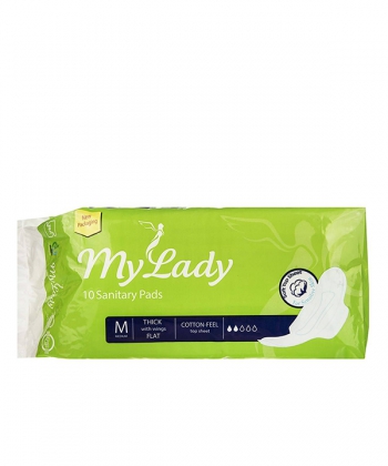 نوار بهداشتی بالدار کتان سبز مای لیدی My Lady بسته 10 عددی