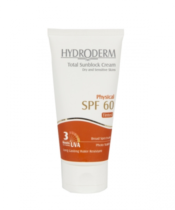 کرم ضد آفتاب SPF60 رنگی فیزیکال هیدرودرم  Hydroderm Physical حجم 50 گرم