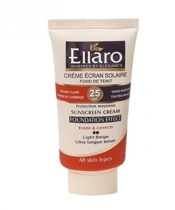 کرم ضد آفتاب کرم پودری SPF25 الارو Ellaro- بژ روشن