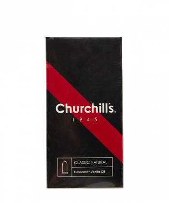 کاندوم نازک روان کننده چرچیلز Churchills مدل Classic Natural بسته 12 عددی