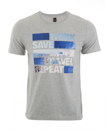تیشرت مردانه طوسی جین وست Jeanswest