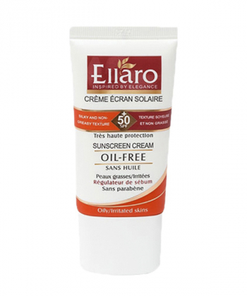 کرم ضد آفتاب فاقد چربی الارو Ellaro مدل Sans Huile Spf+50 حجم 40 میلی لیتر