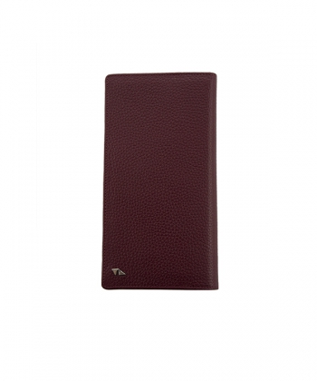 کیف پول چرم زرشکی چرم مشهدMashhad leather مدل D0246