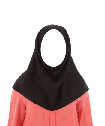 مقنعه نخی مشکی کوتاه مدل Bm69