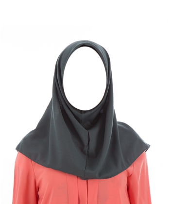 مقنعه نخی طوسی کوتاه پارمیس Parmis
