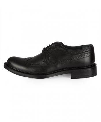 کفش چرم مردانه مشکی چرم مشهدMashhad leather مدل J5557